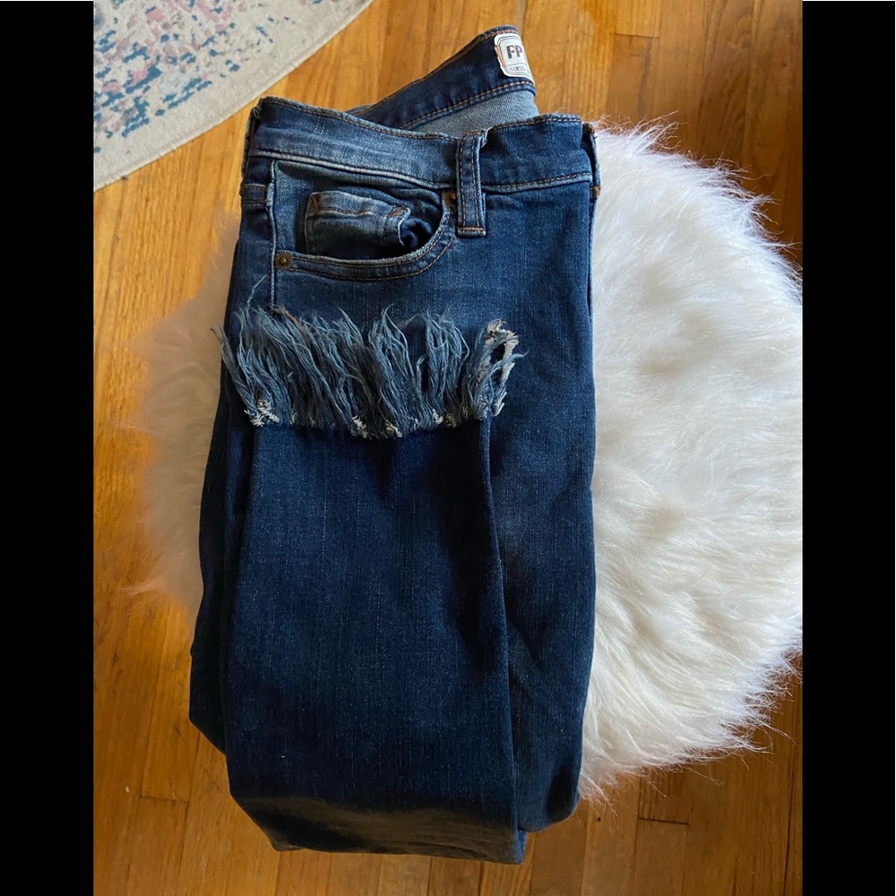 Free People frayed skinny jeans